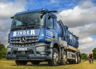 Wastewater specialist Binder ‘sucks it up’ with first Mercedes-Benz vacuum tanker from Motus Truck & Van