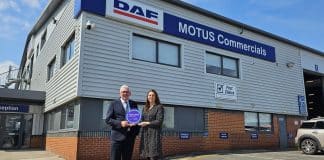 Pictured: L-R Matt Lawrenson, MD Motus Commercials and Lucy Line, Deputy MD Novuna Vehicle Solutions