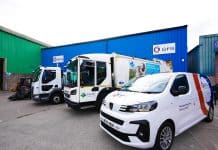 SFS Exeter depot with Exeter RCV, SFS van and sweeper